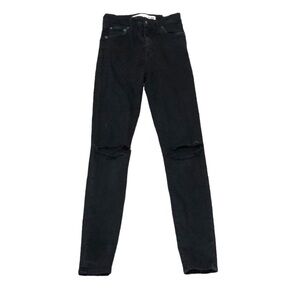 Lovers + Friends Mason High Rise Skinny Jeans Size 23 Mabrey Faded Black
